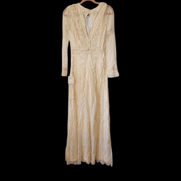 NWT - Lulus Luxe Bridal - White Beaded Long Sleeve Maxi Dress - Size Small - Picture 11 of 15